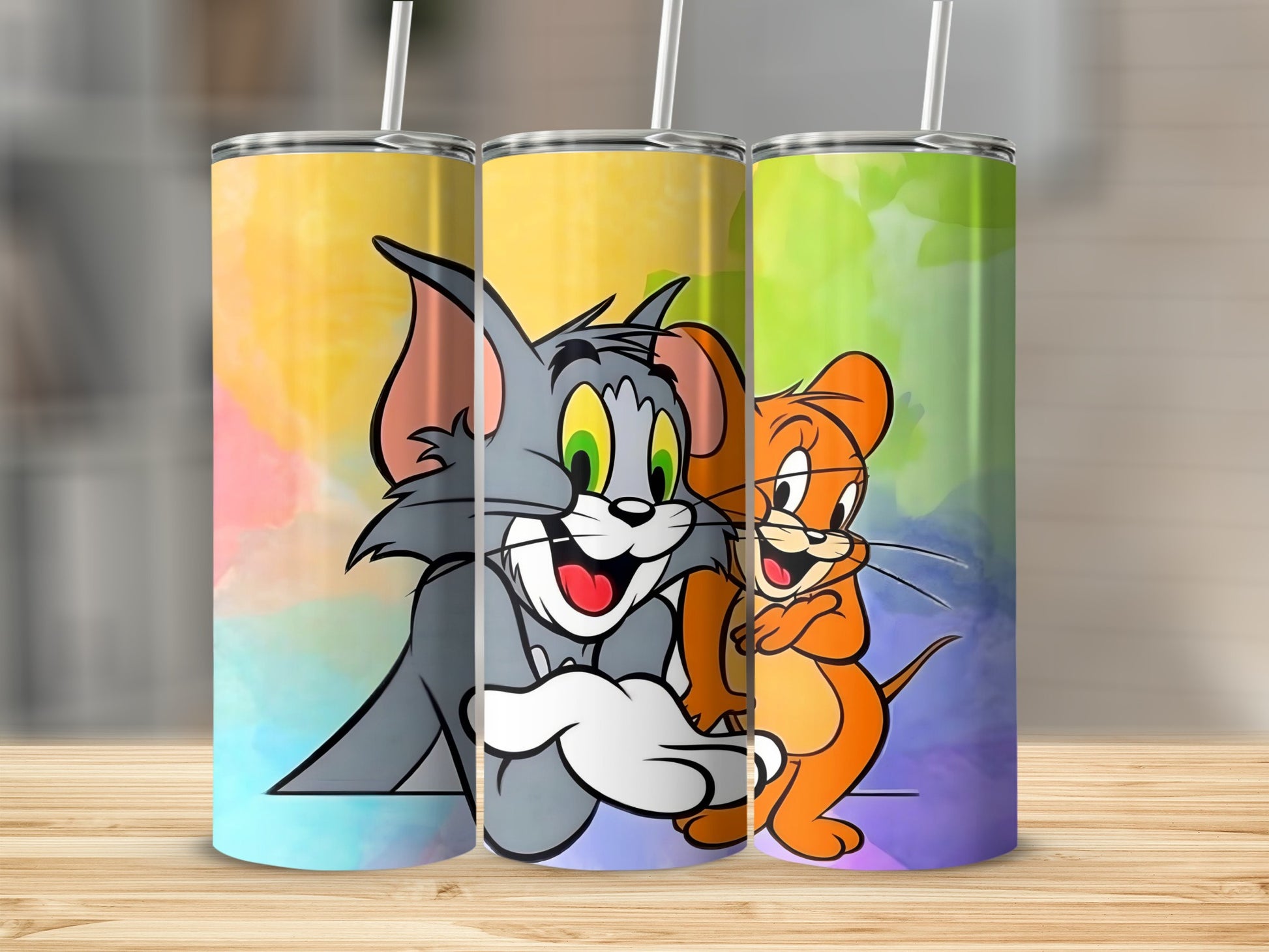 Tom and Jerry Colorful Tumblers Set featuring Characters