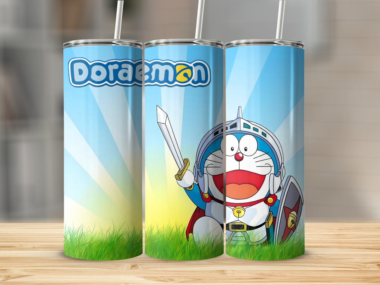 Doraemon Knight Design Stainless Steel Tumbler Cup