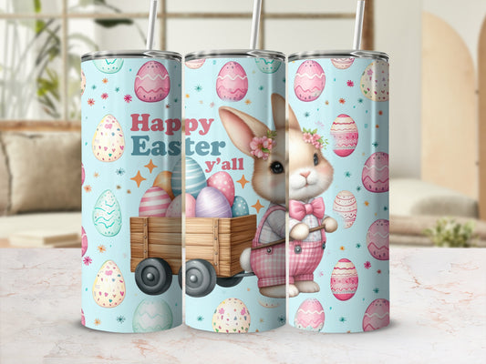 Happy Easter Y'all Bunny Wagon Easter Eggs Tumbler product type