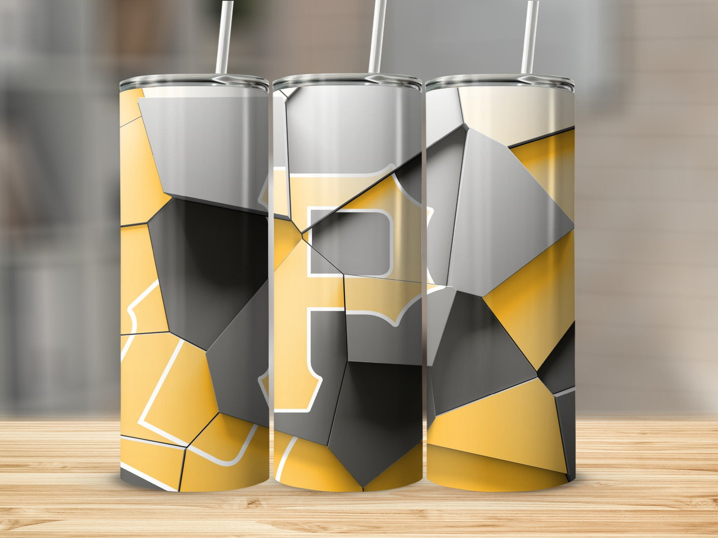 Pittsburgh Team Emblem Abstract Geometric Tumblers