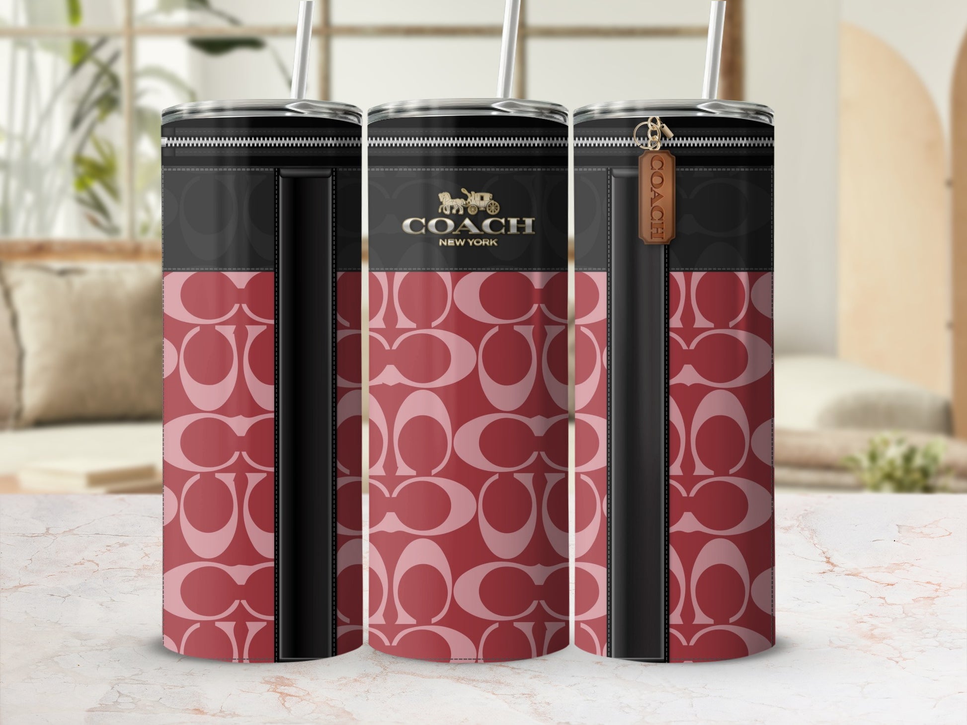 Stylish Coach New York Patterned Insulated Tumbler