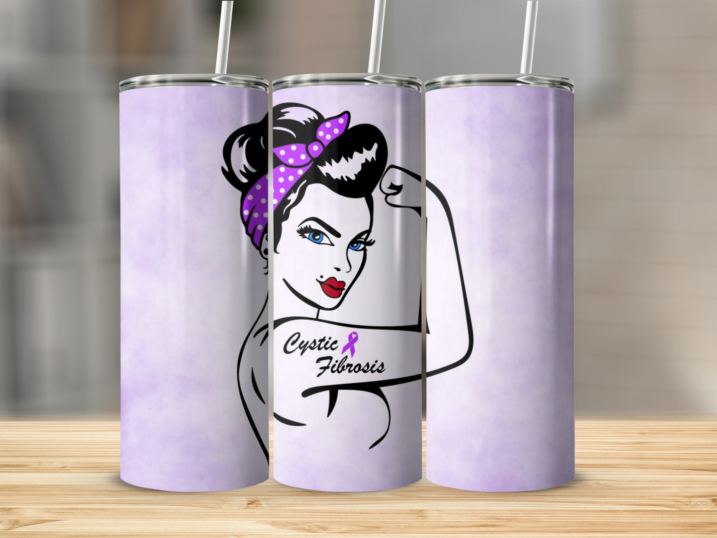 'Cystic Fibrosis Awareness Rosie the Riveter Tumbler'