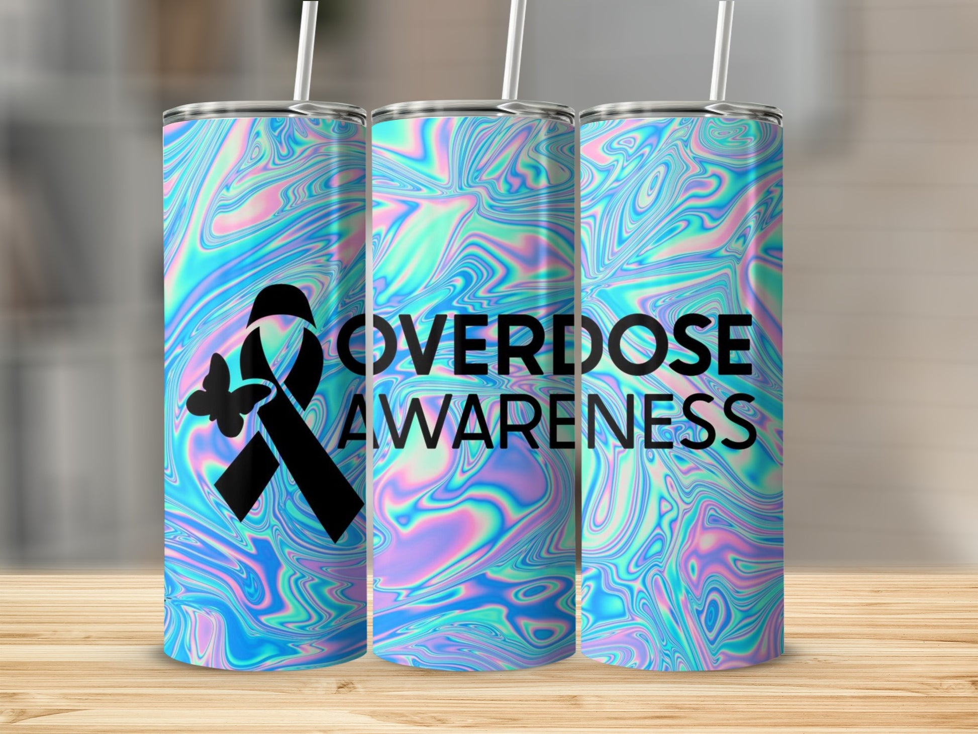 Overdose Awareness Colorful Design Tumbler Product