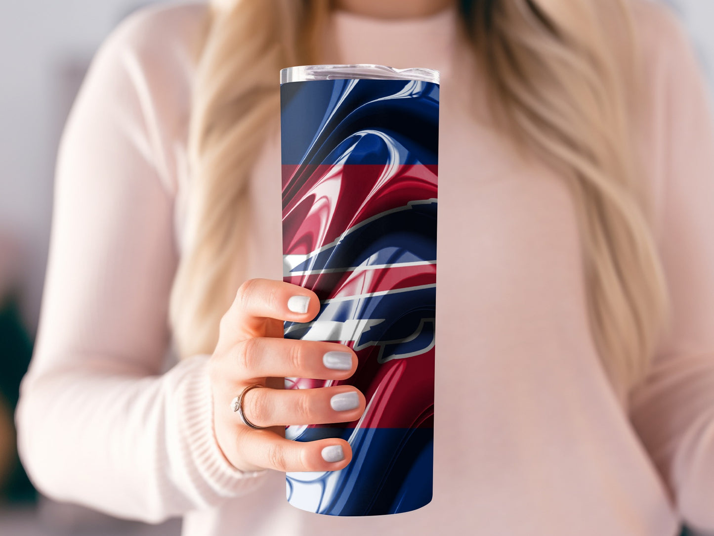 Buffalo Bills Inspired Abstract Pattern Design Tumblers