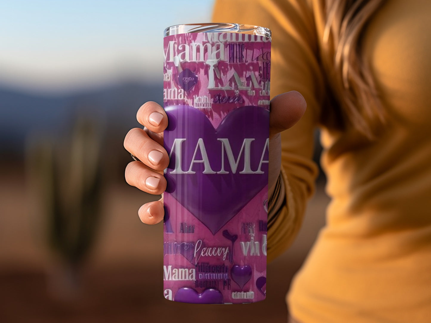 Purple Mama Heart Insulated Tumbler Mother's Day Gift
