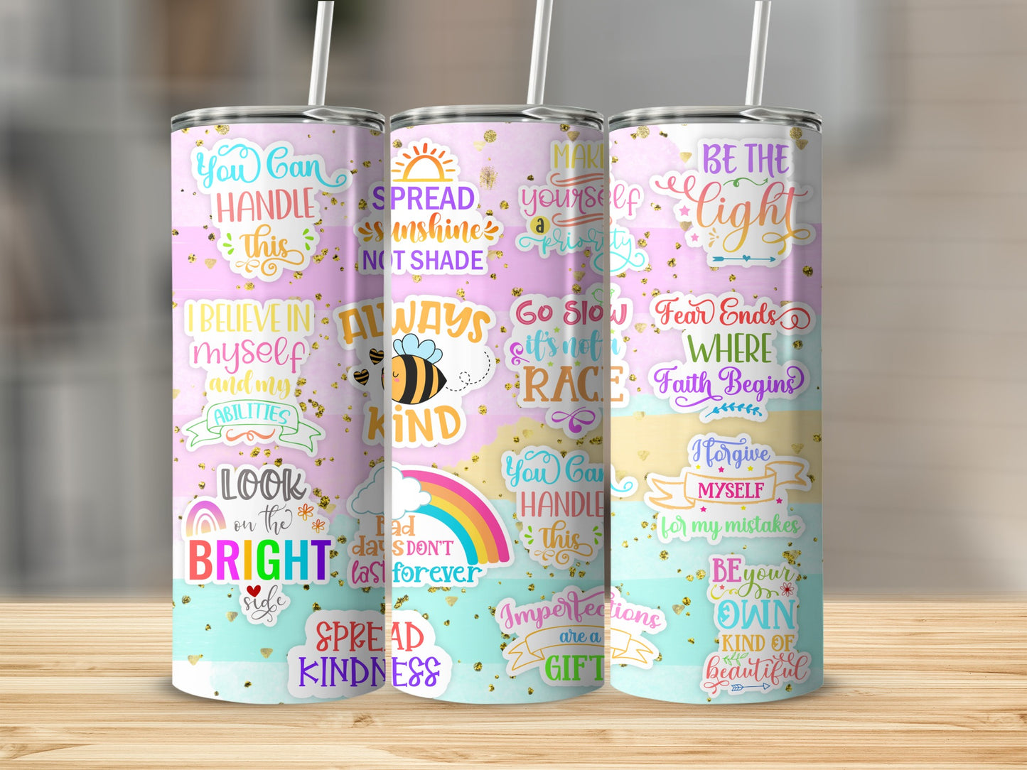 Motivational Quotes Colorful Tumbler Product