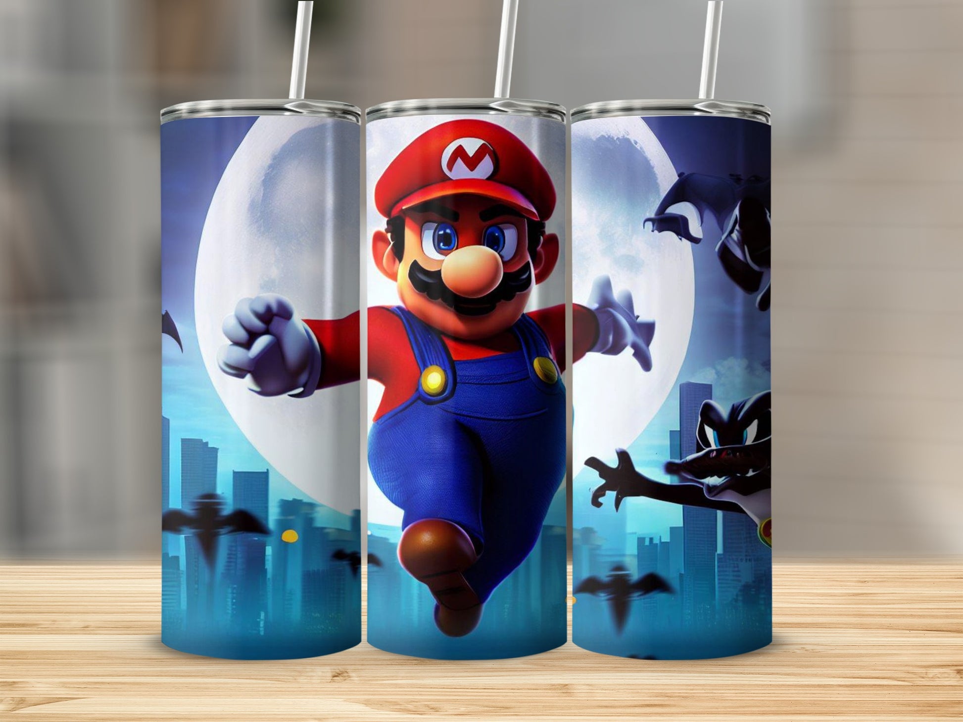 Video Game Character Jump Urban Moon Design Tumbler