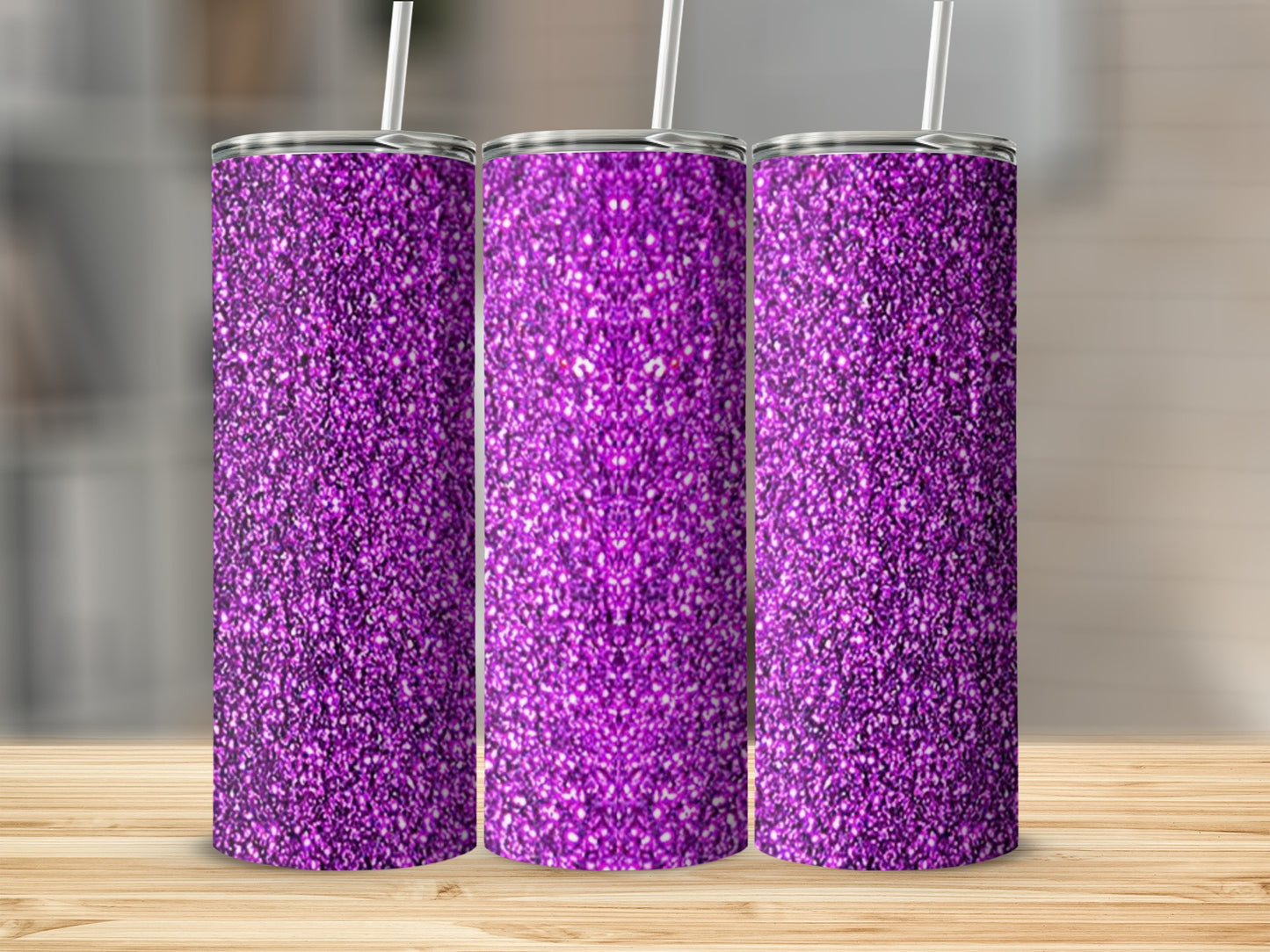 Sparkling Purple Glitter Design Drinkware Collection