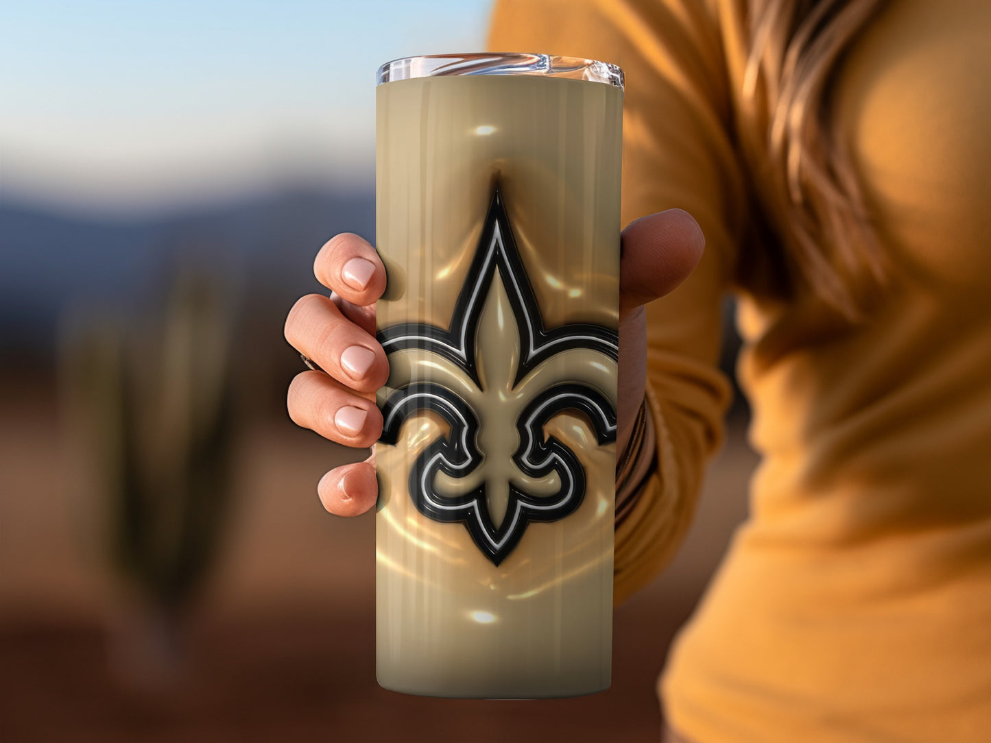 Saints Symbol on Gold Background Design Unique Tumblers