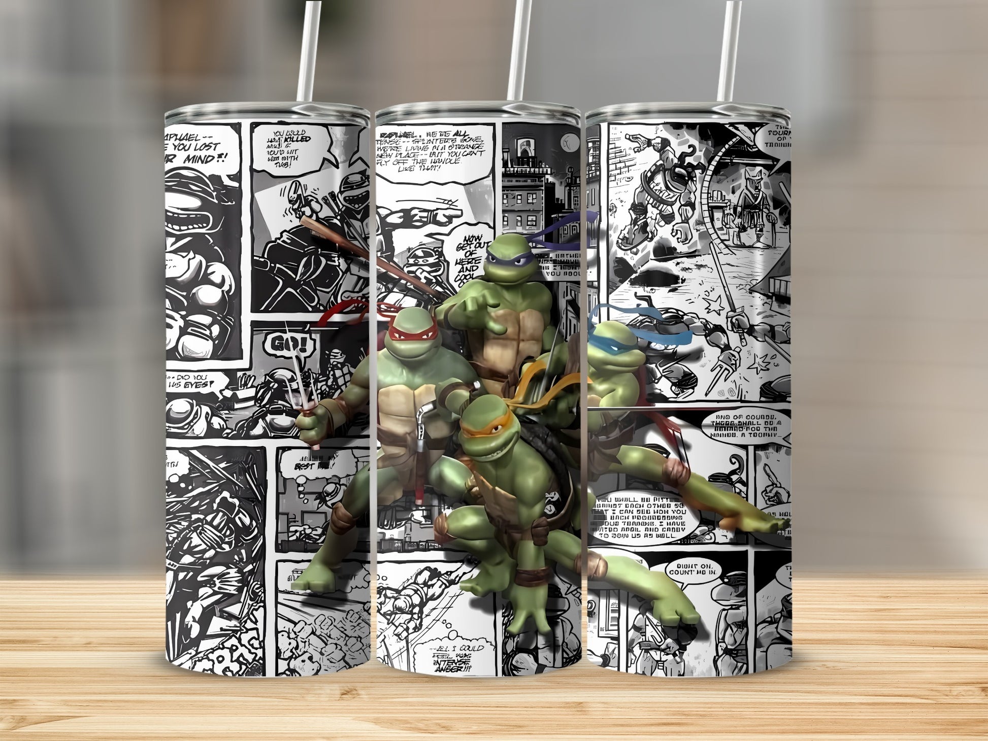 Comic Character Inspired Tumbler with Straw Accessory