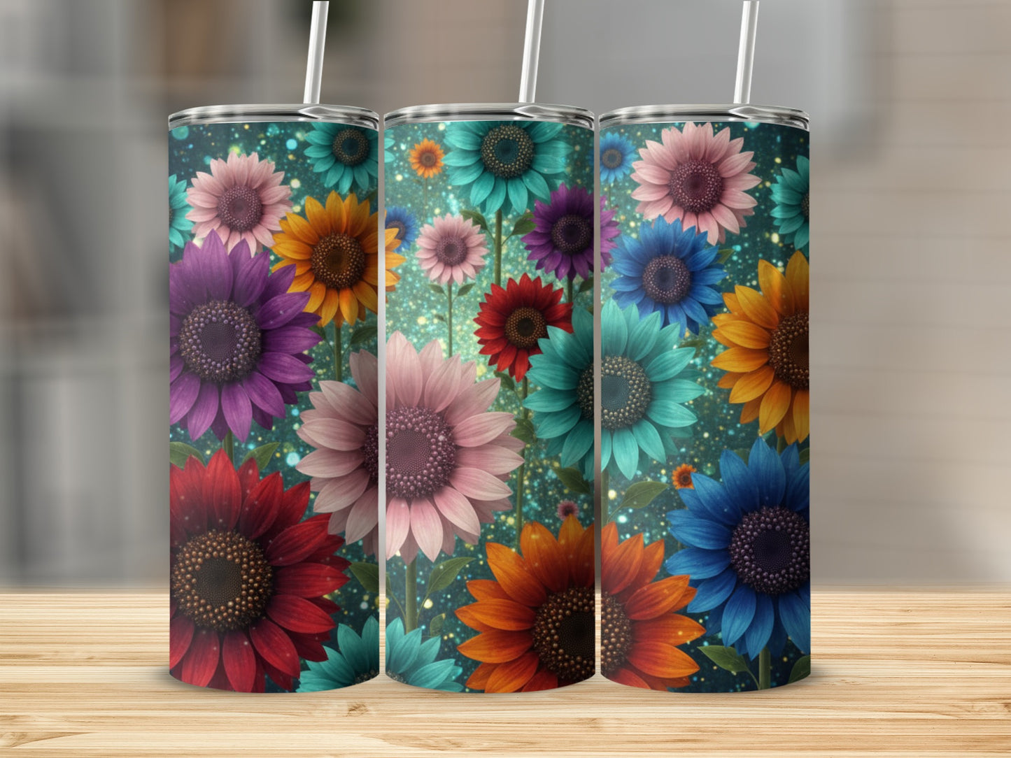 Colorful Floral Sunflower Design Tumbler product
