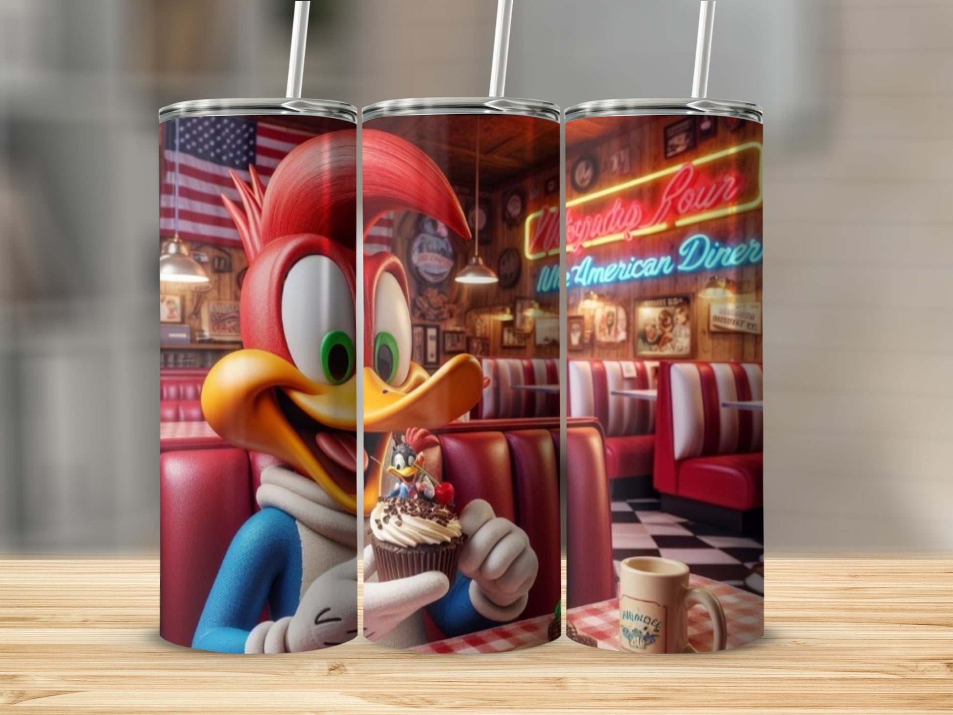 Vibrant Retro Cartoon Character Tumbler