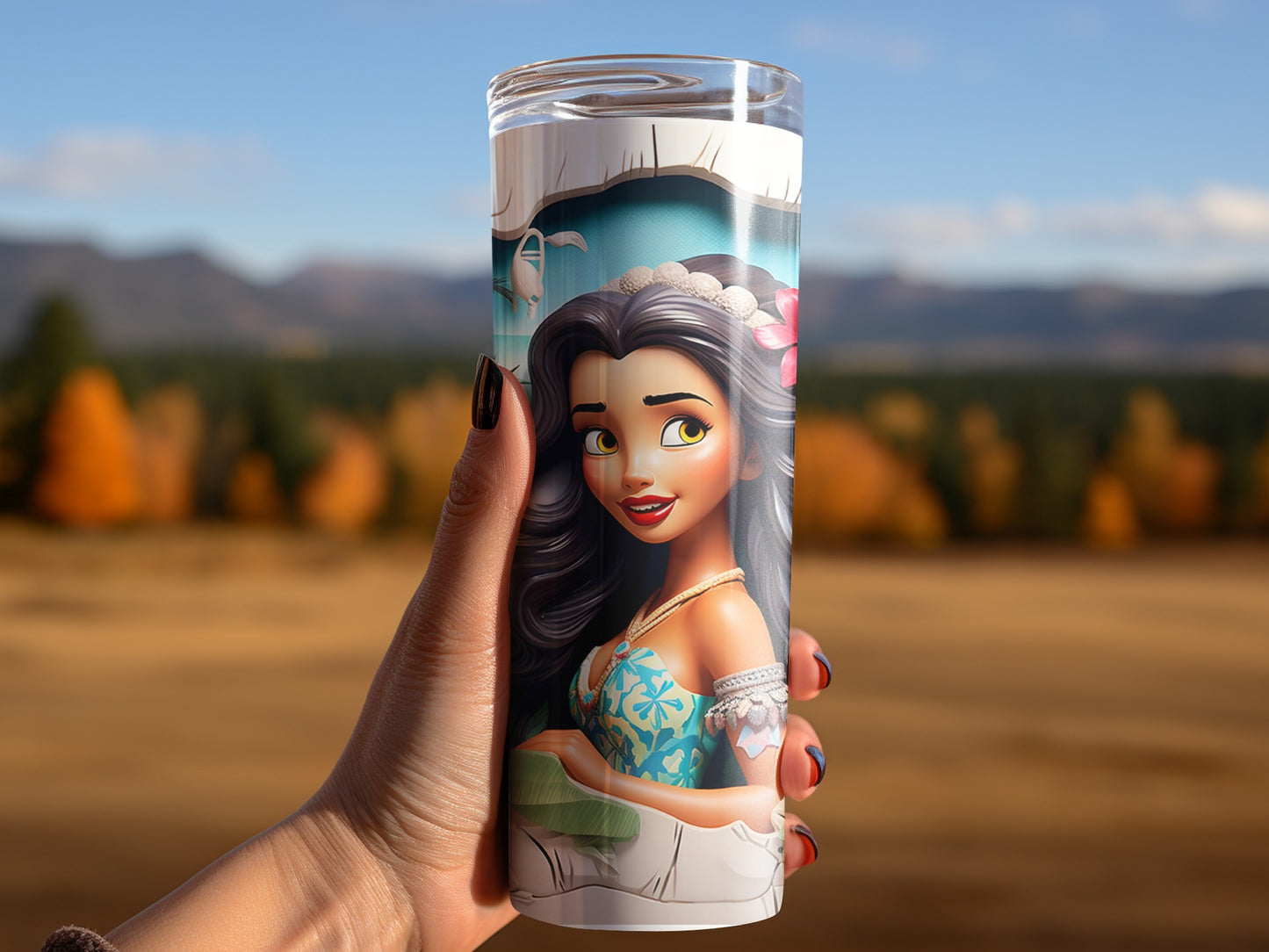 Beautiful Scenic Tumbler with Autumn Landscape Design