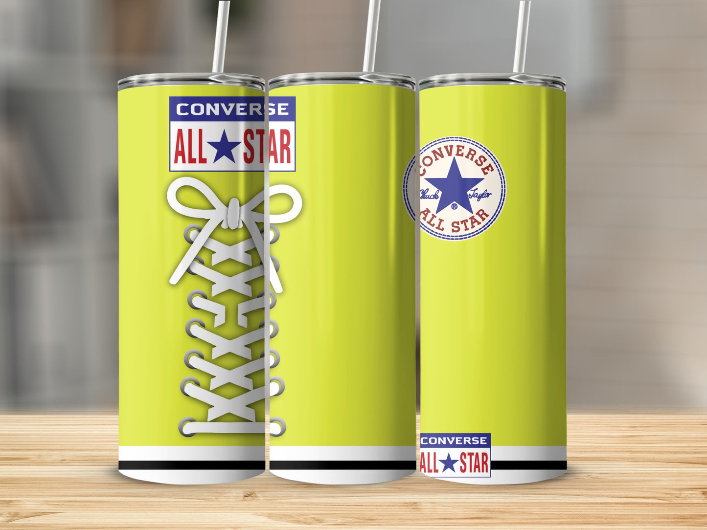 Converse All-Star tumbler with shoe lace design and logo.