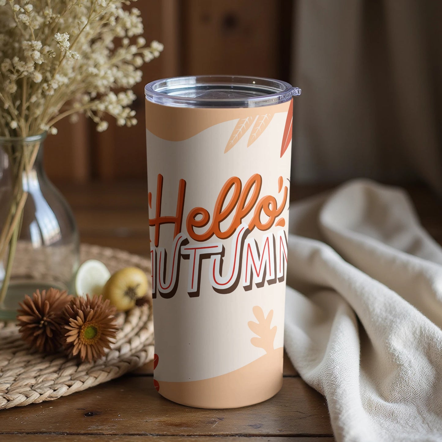 Hello Autumn Travel Tumbler for Cozy Fall Days