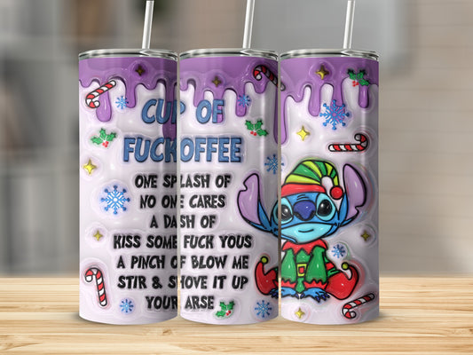 Funny Holiday Alien Design Cup of F Coffee Tumbler