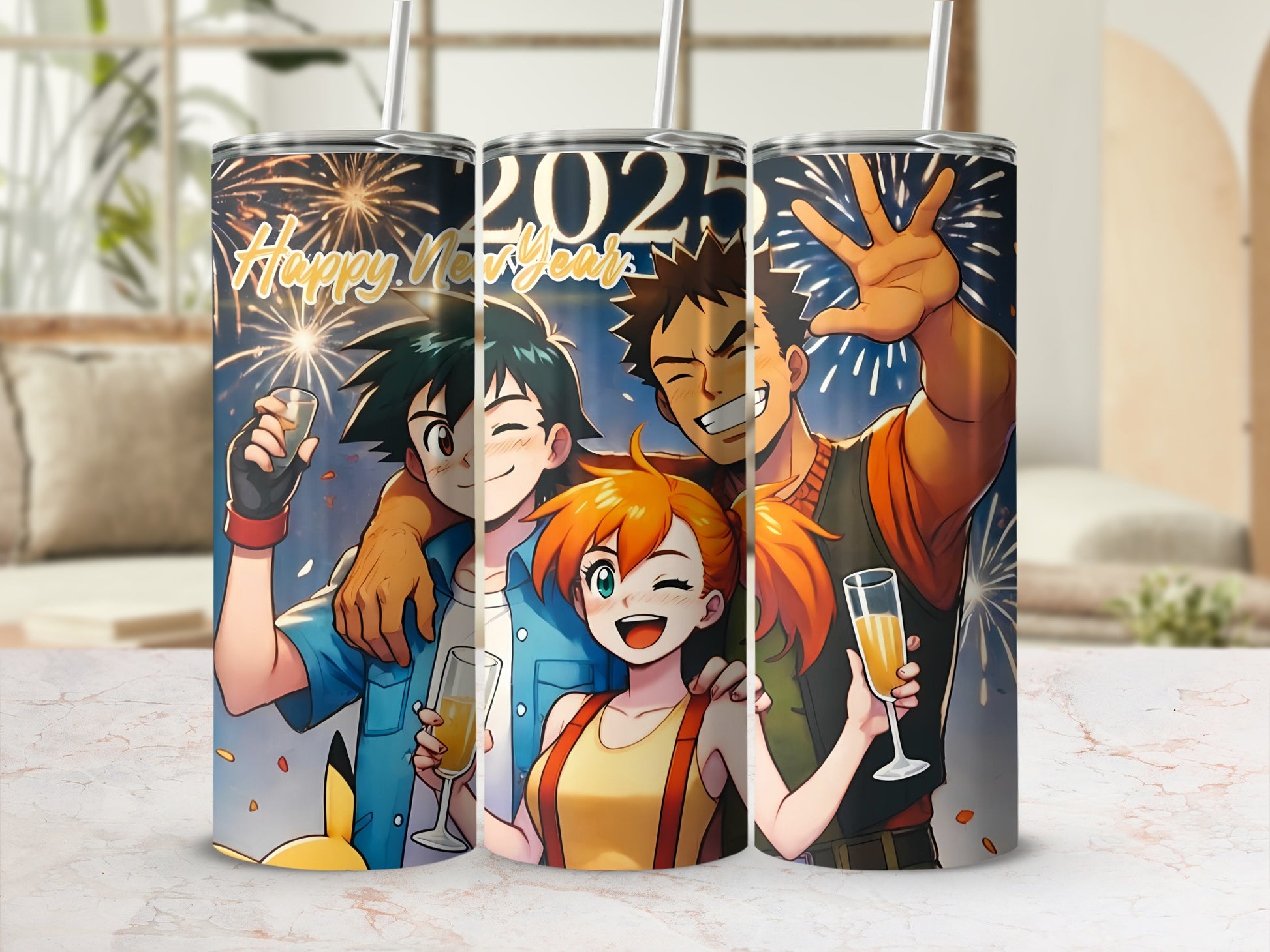 Happy New Year 2025 Anime Celebration Design Tumbler