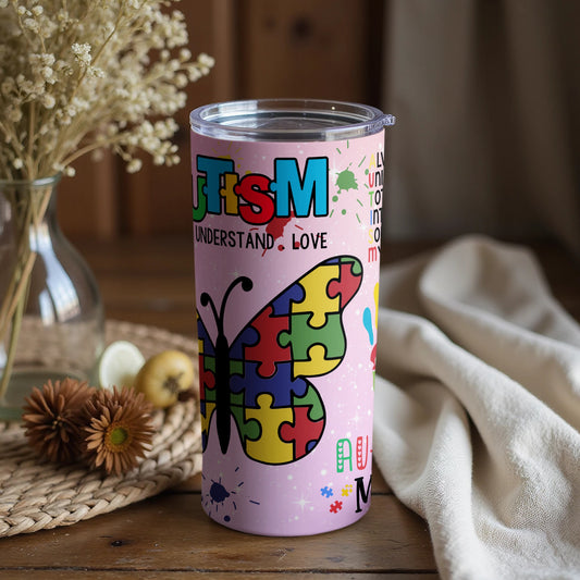 Autism Awareness Butterfly Insulated Tumbler