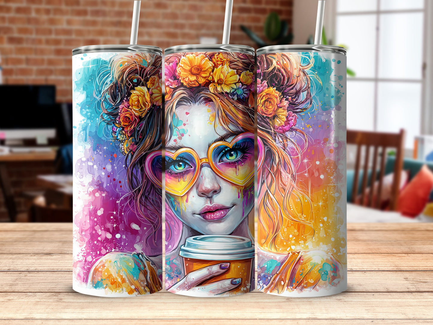 Colorful Abstract Art Woman Pattern Tumbler product