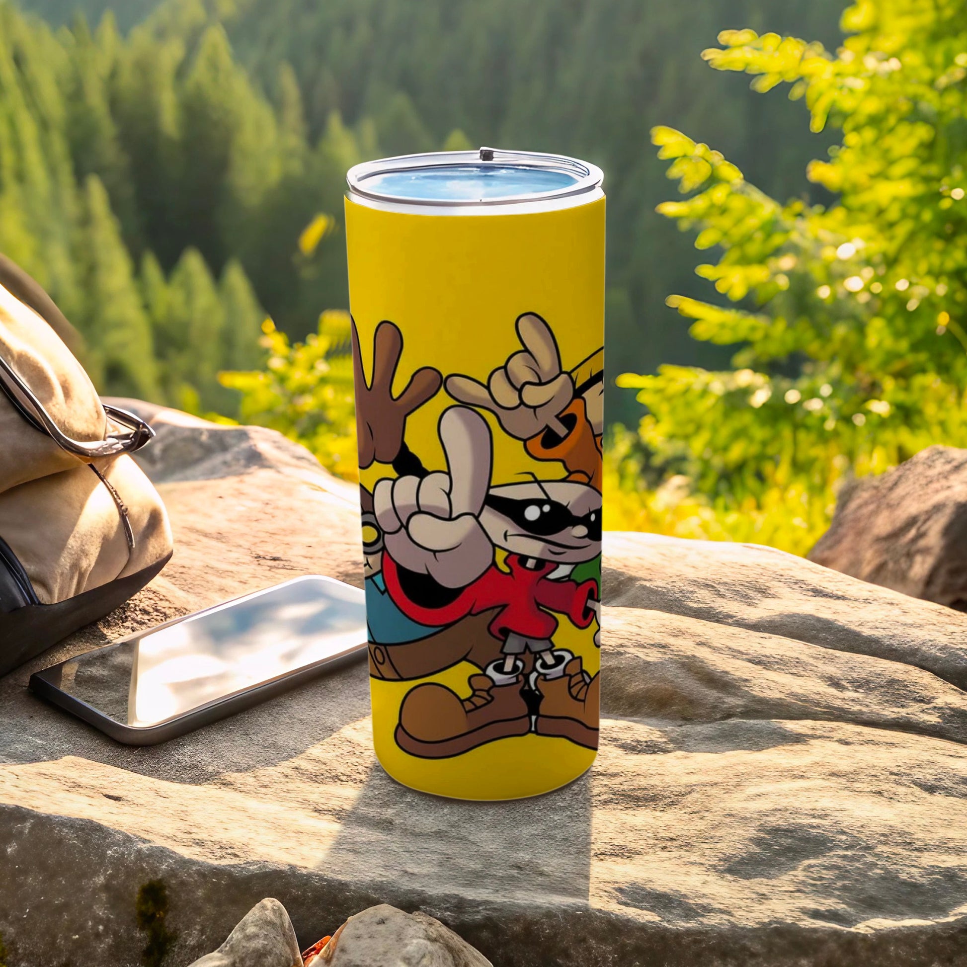 Vibrant Cartoon Character Insulated Travel Tumbler
