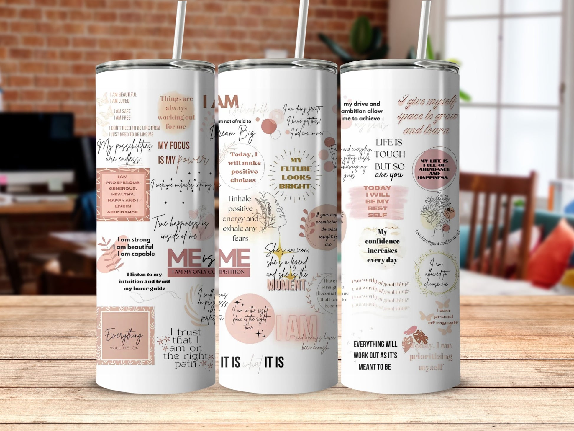 Motivational Quotes Design Insulated Tumbler