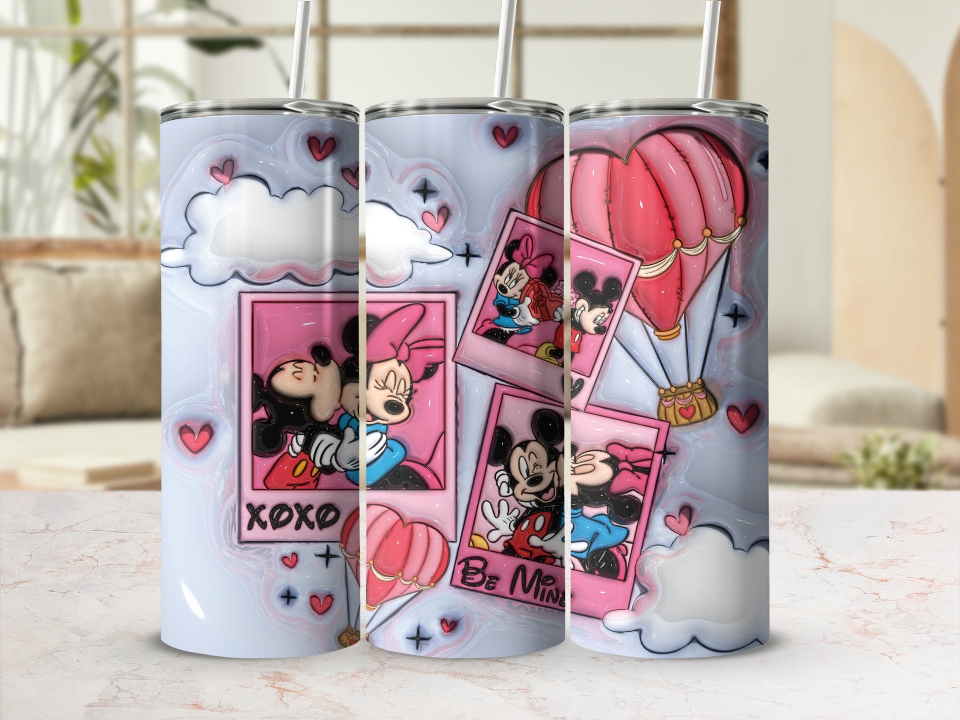 Minnie and Mickey Mouse Romantic Design Tumbler