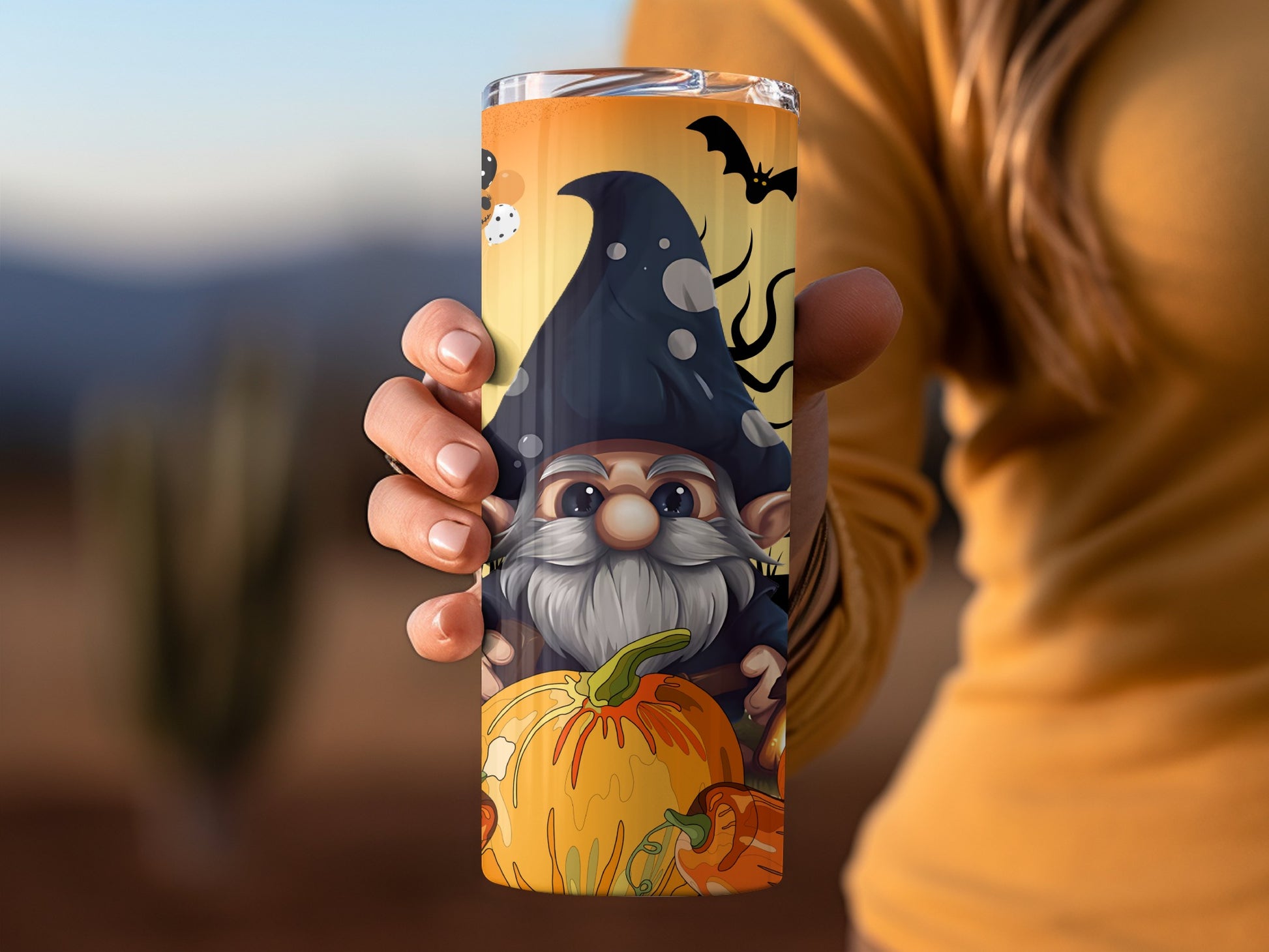 Halloween Gnome Design Insulated Tumbler Cup