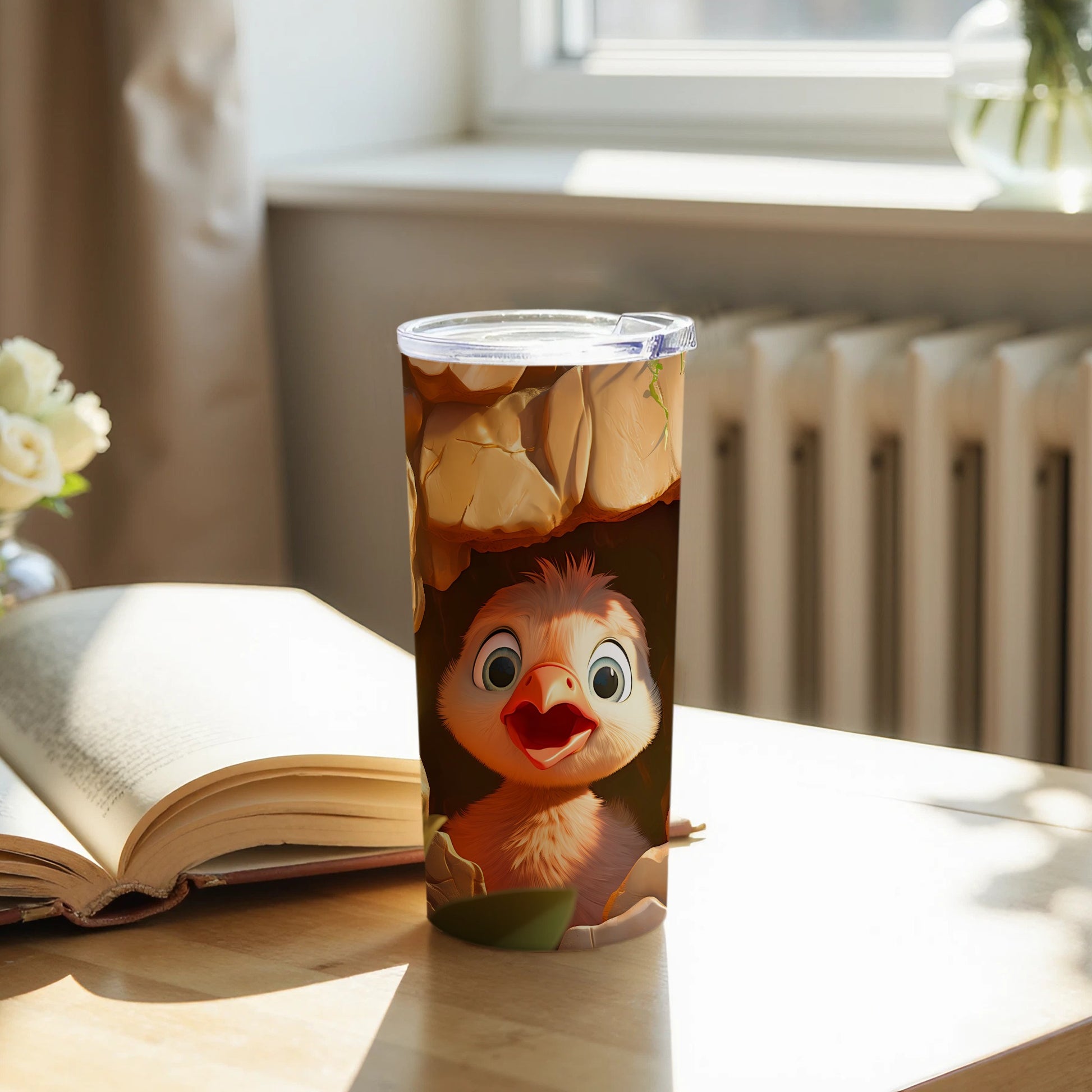 Cute Chick Broken Eggshell Design Travel Tumbler product type
tumbler
chick
baby animal
cute
cartoon
eggshell
spring
Easter
funny
character
bird
drinkware
beverage holder
gift idea
unique design
happy chick
little chick
new hatch
adorable
animal art