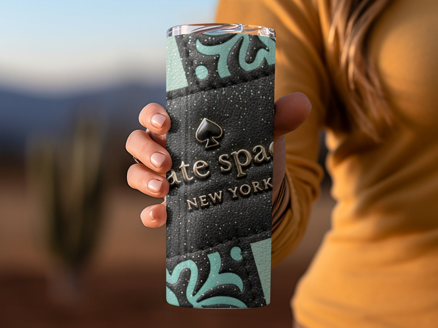 Kate Spade Inspired New York Flowers Embossed Pattern Tumblers