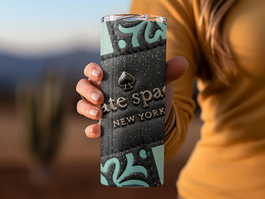 Kate Spade Inspired New York Flowers Embossed Pattern Tumblers