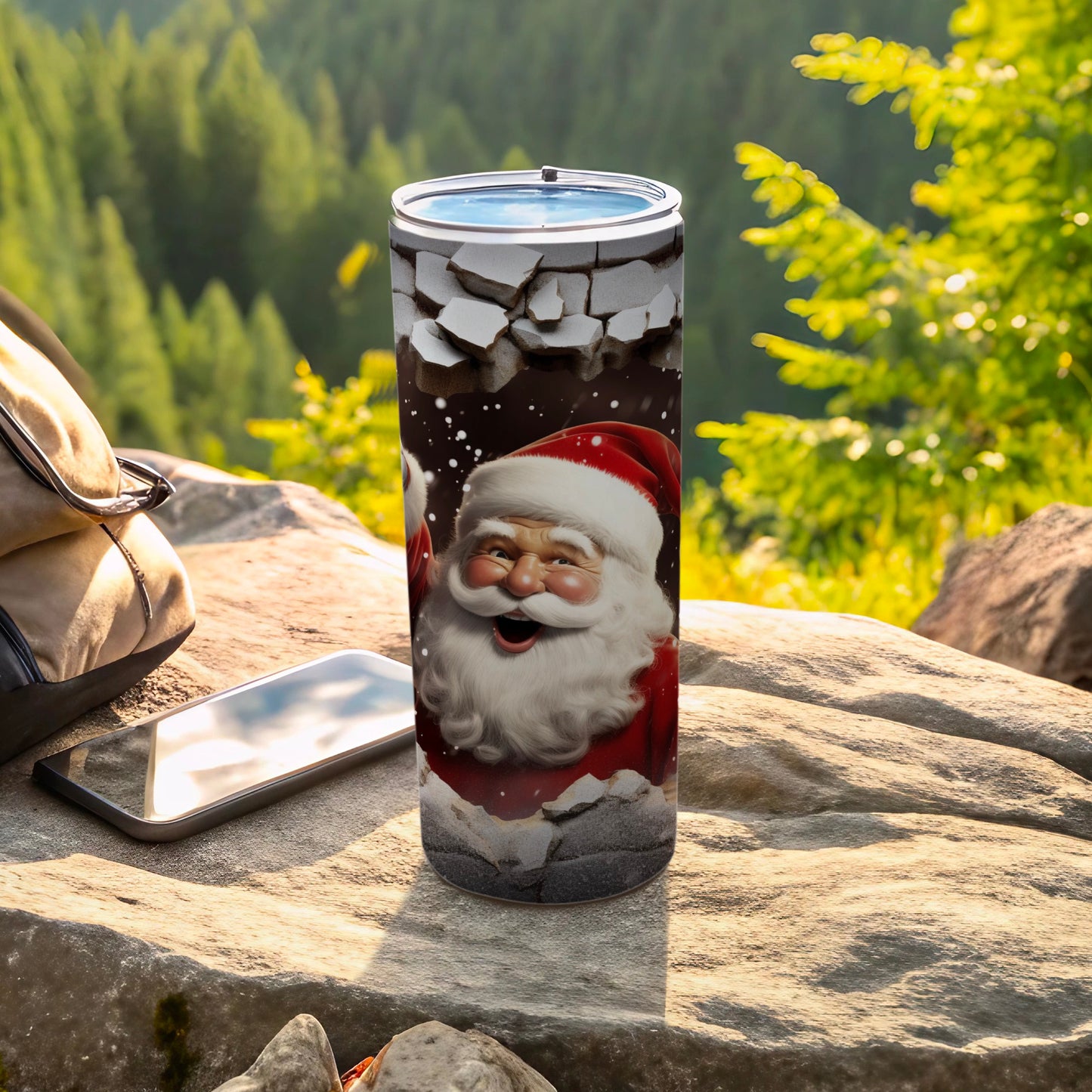 Festive Santa Insulated Travel Mug Holiday Gift