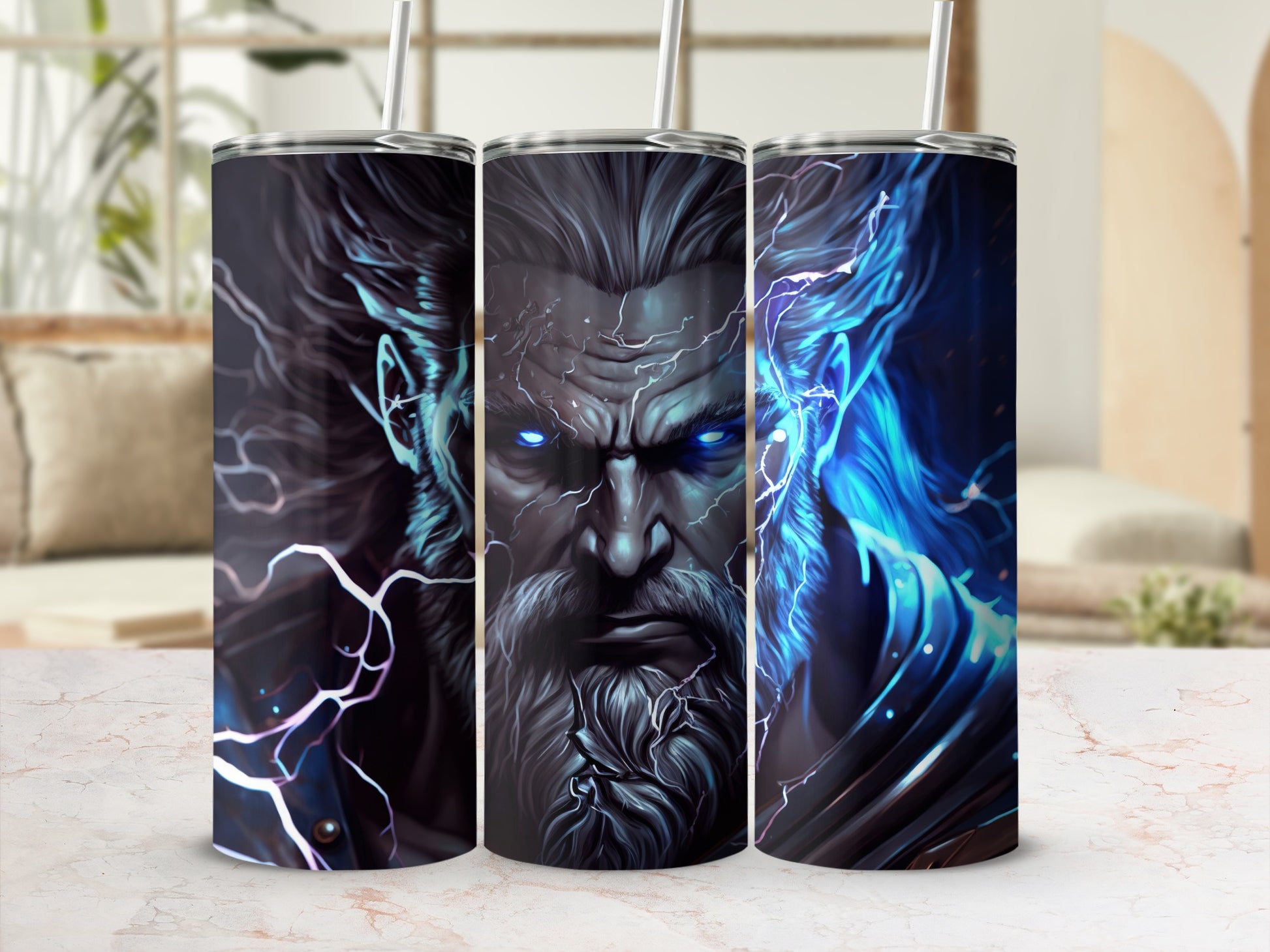 Electric Lightning God Design Stainless Steel Tumbler