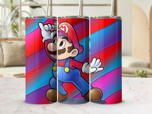 Colorful Character Tumbler with Vibrant Design