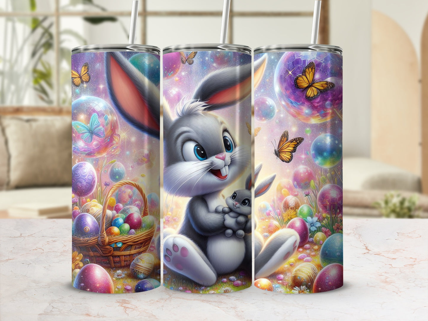 Cute Bunny Baby Easter Eggs Butterflies Galaxy Sparkle product type