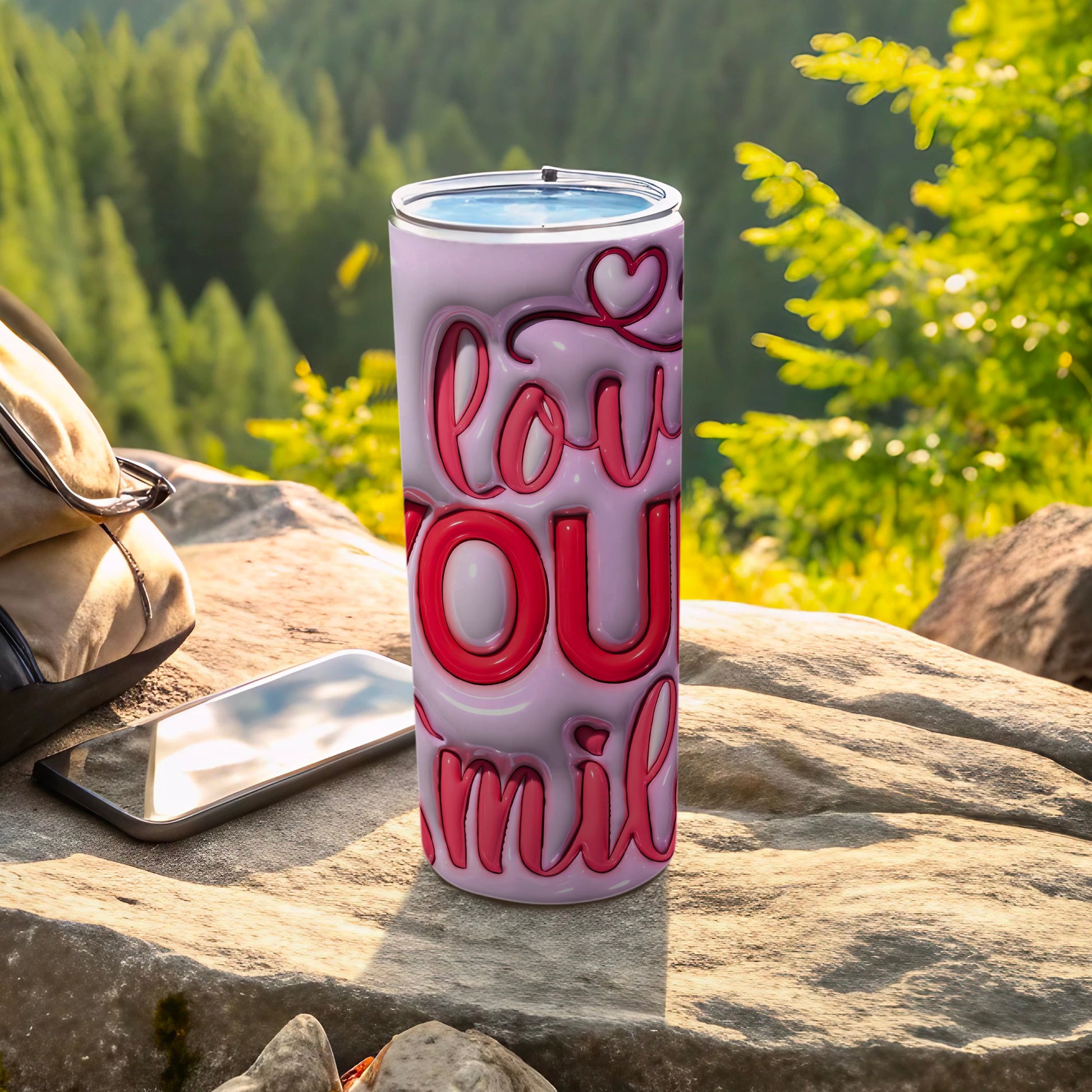Lavender Love YOU Smile 3D Text Tumbler product type