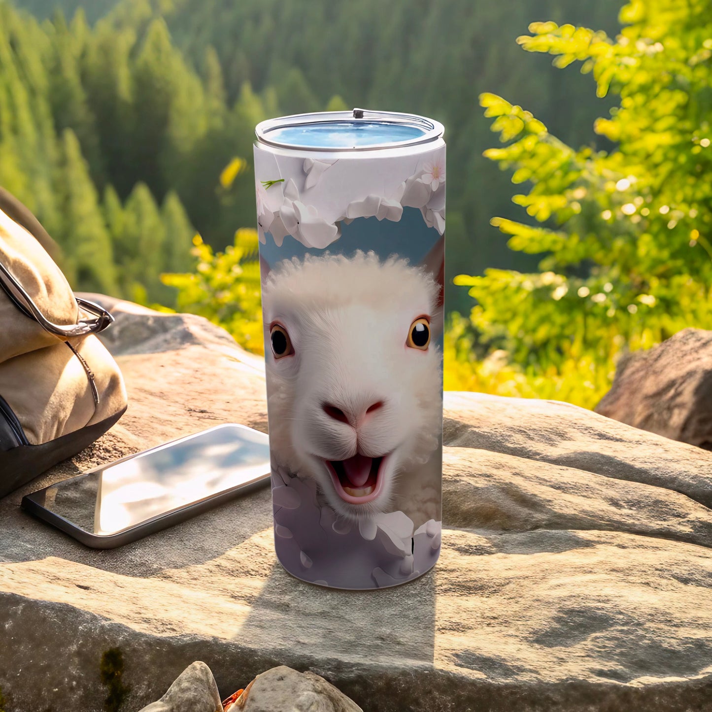 Smiling Lamb Face White Clouds Tumbler product type
Tumbler
Lamb
Sheep
Animal
Cute
Smiling
Happy
Clouds
White
Nature
Outdoors
Forest
Green
Mountain
Drinkware
Beverage
Portable
Gift
Unique
Artwork
