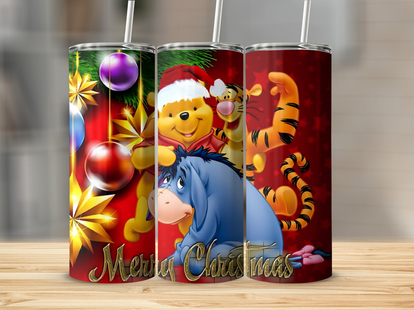 Merry Christmas Winnie The Pooh And Friends Characters Tumblers
