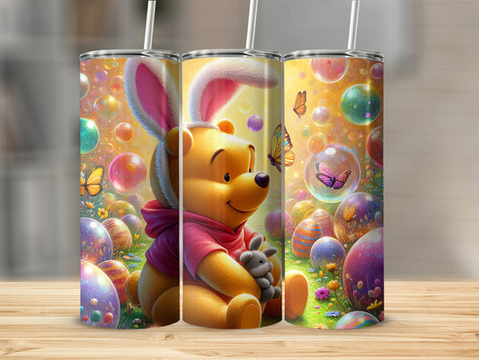 Winnie Pooh Easter Bunny Eggs Bubbles Butterflies tumbler product type