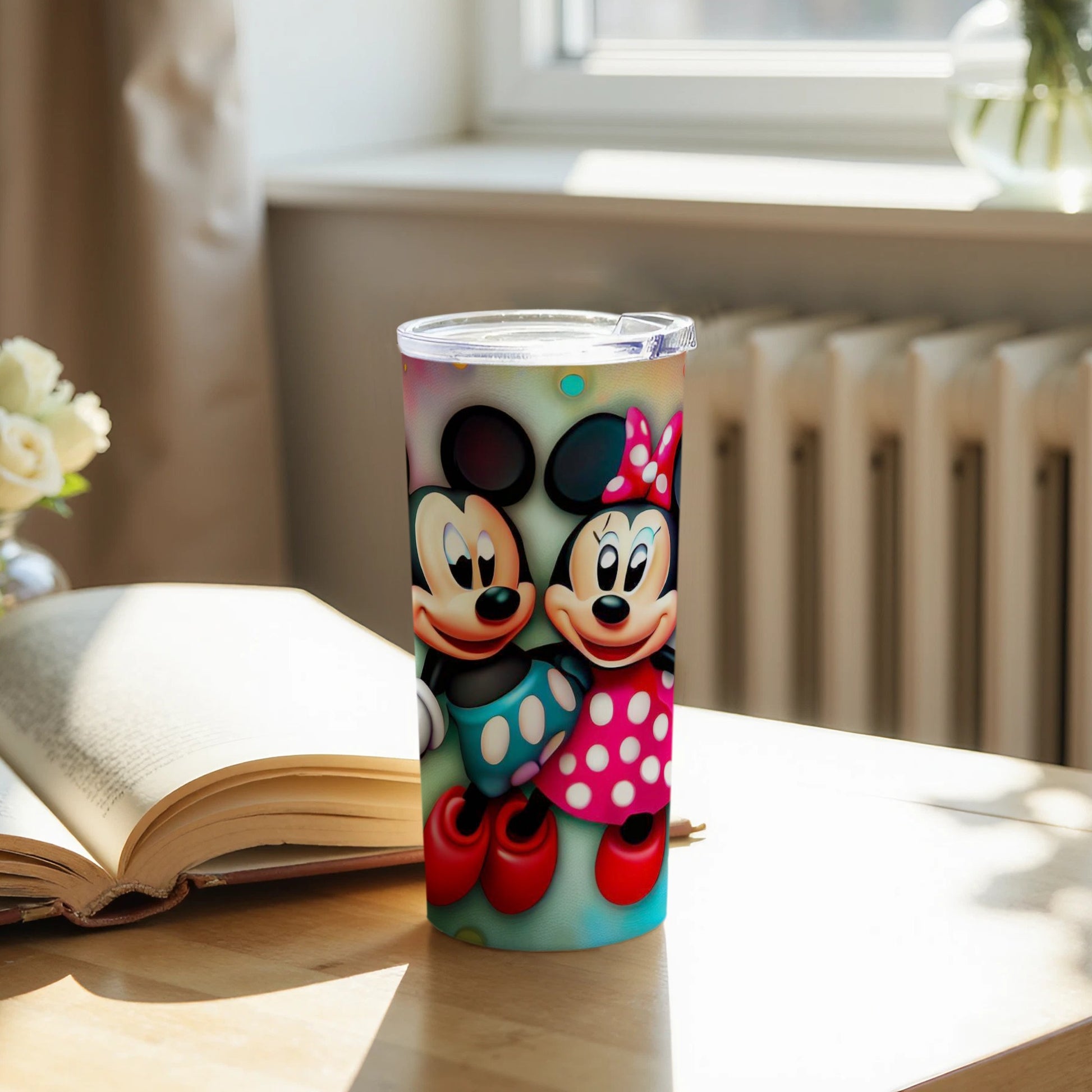 Colorful Mickey and Minnie Mouse Tumbler