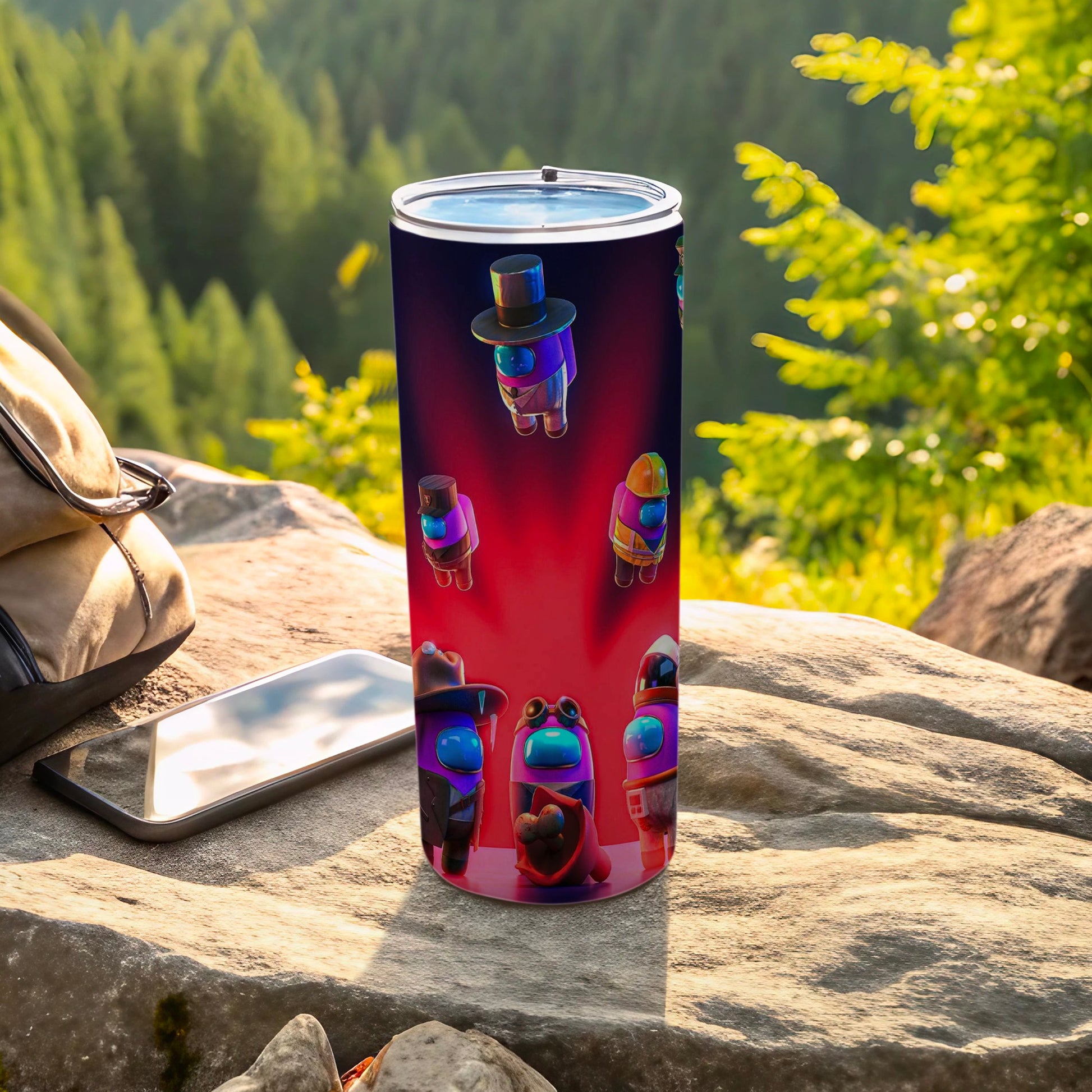 Colorful Among Us Characters Design Tumbler Cup