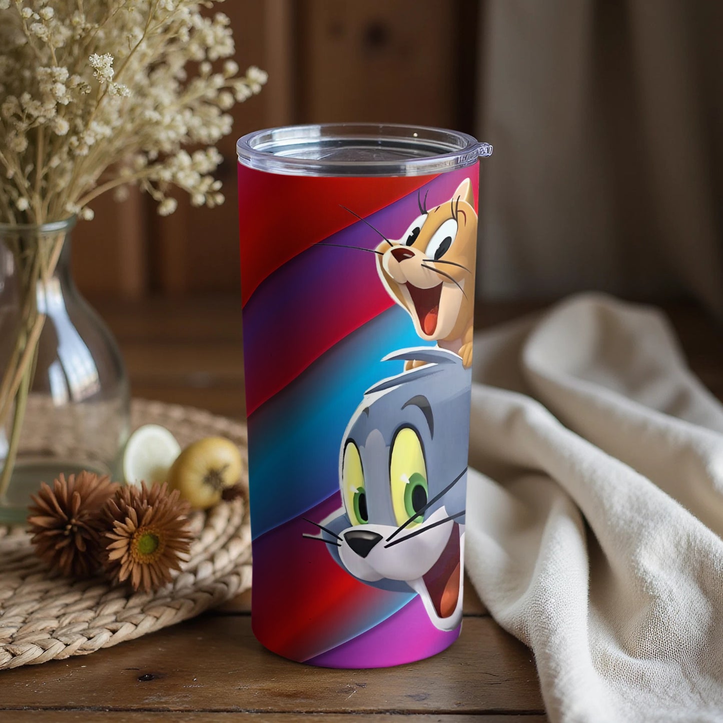Cartoon Characters Colorful Travel Tumbler