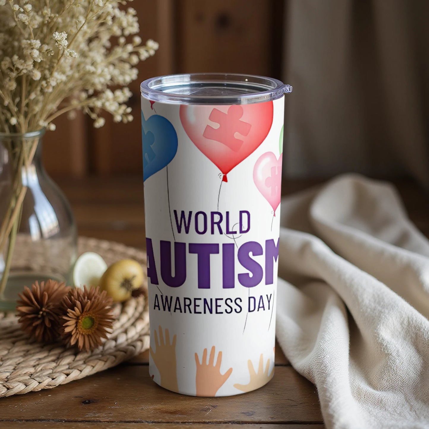 Colorful World Autism Awareness Day Tumbler