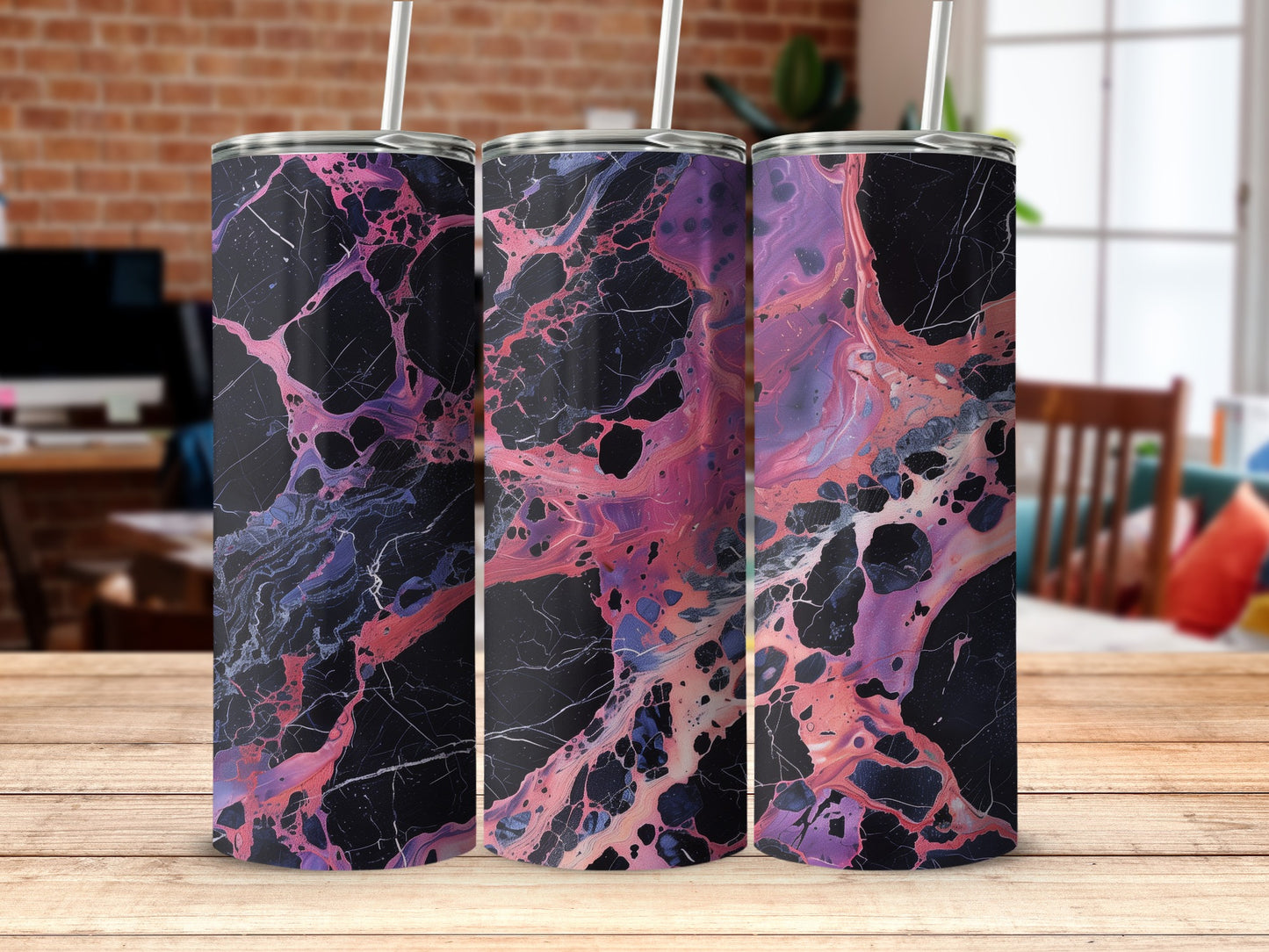Colorful Abstract Marble Pattern Insulated Tumbler