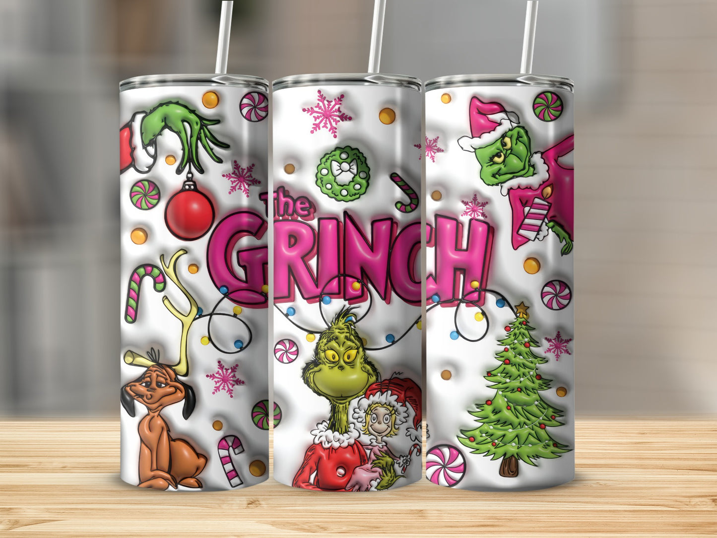 The Grinch Christmas Theme Tumbler 20oz Gift Cup
