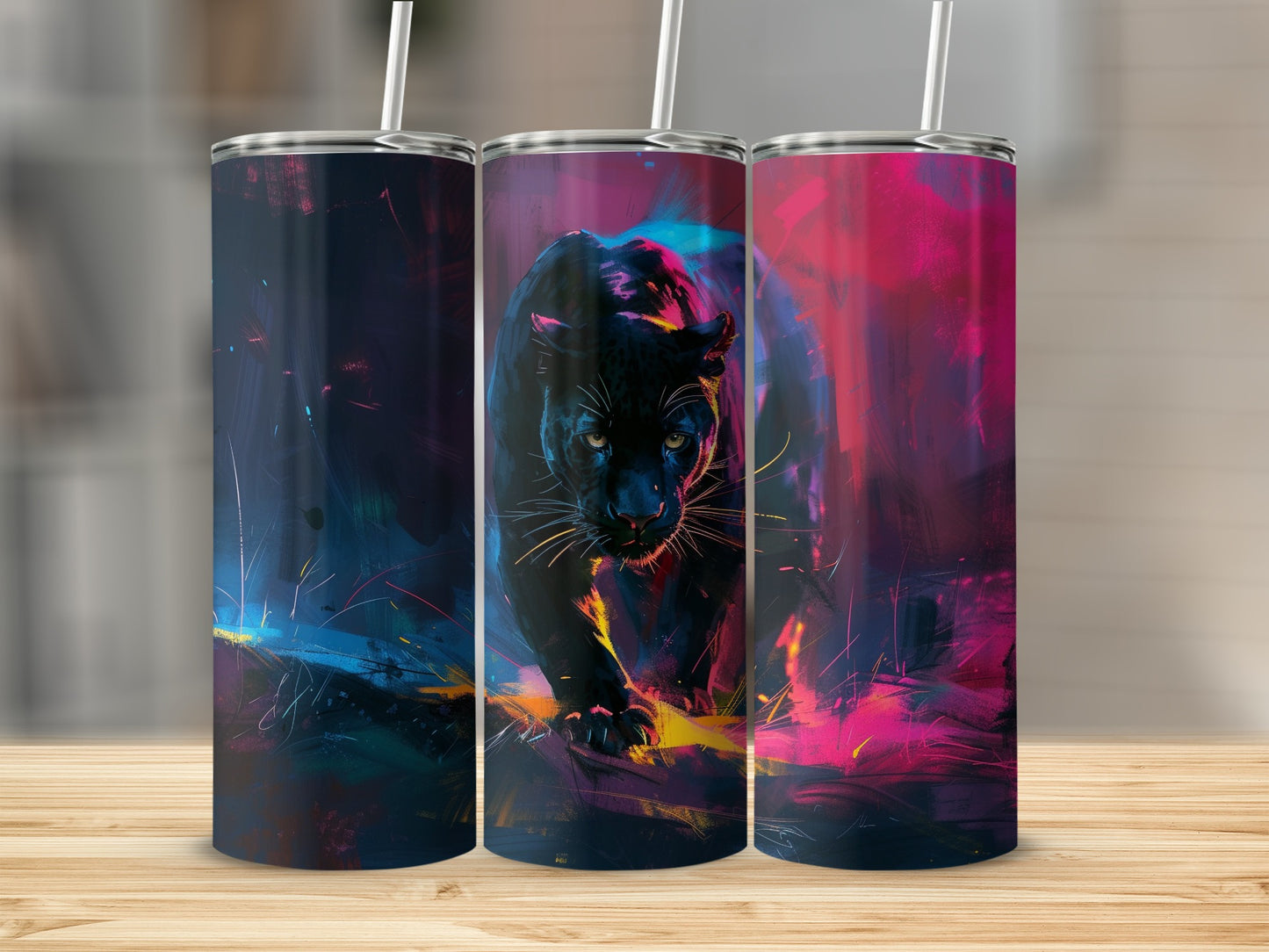 Electrifying Black Panther Bold Abstract Colors Tumbler product type
