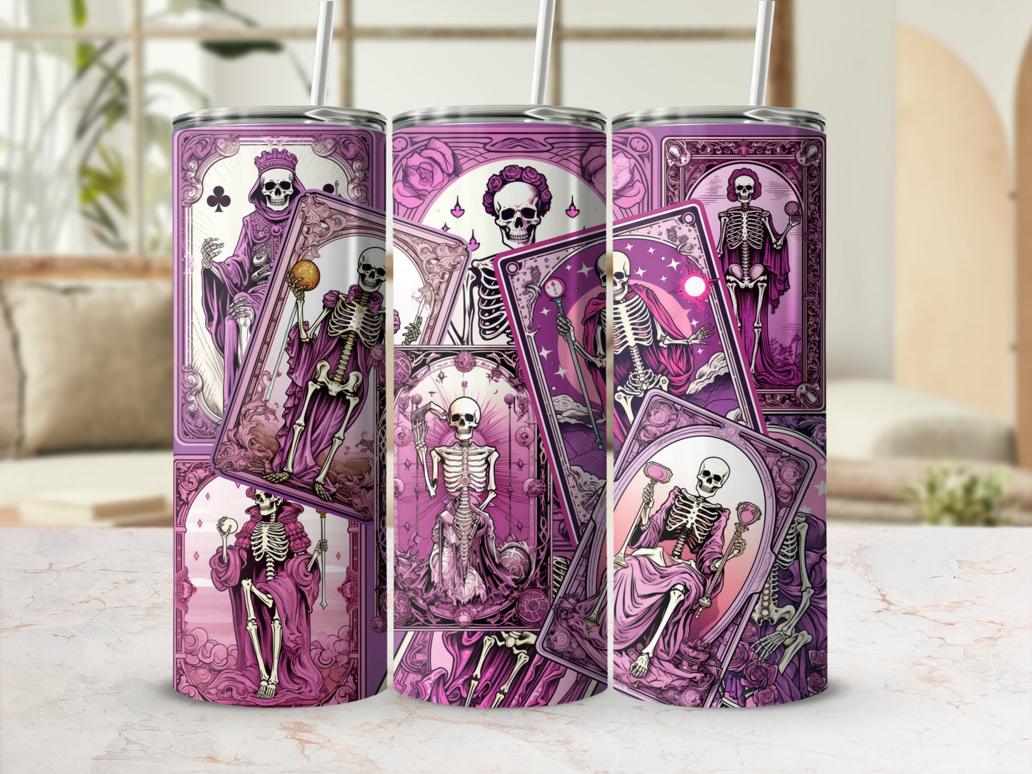 Gothic Skeleton Playing Cards Design Tumbler Collection