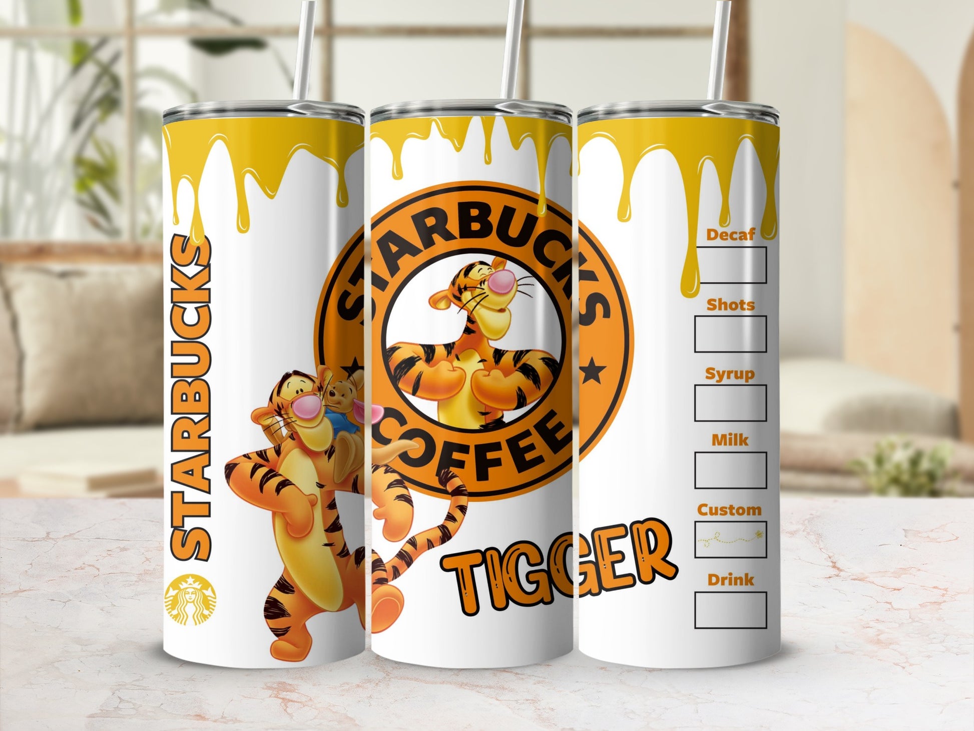 Tigger Starbucks Coffee Inspired Travel Tumbler