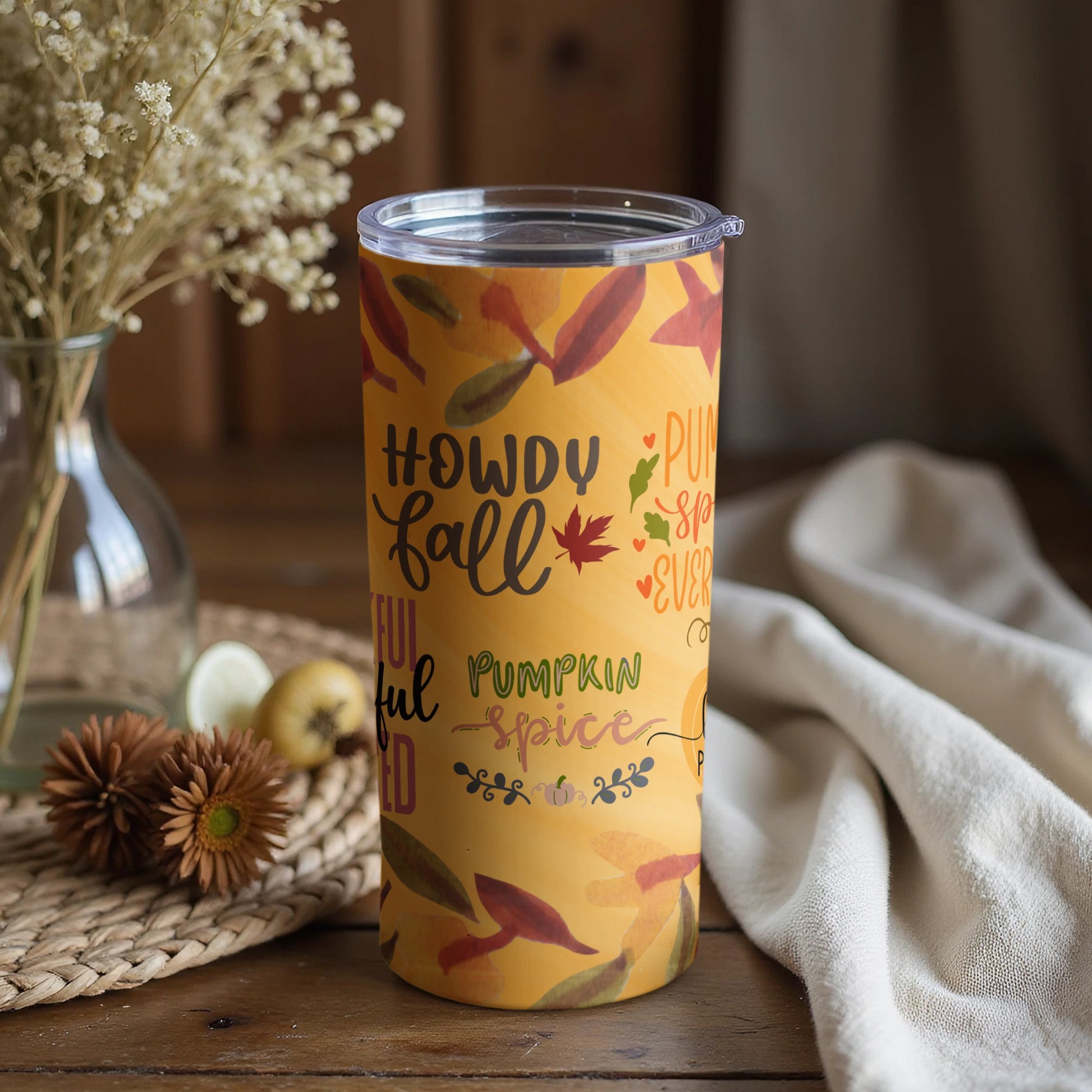 Howdy Fall Pumpkin Spice Autumn-Themed Tumbler