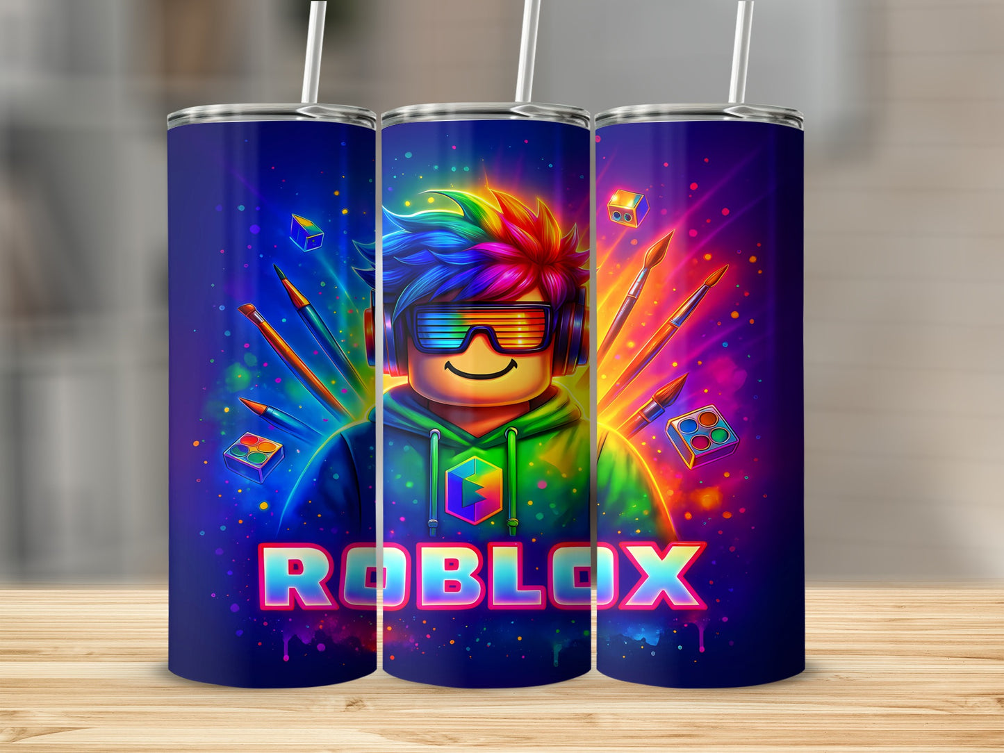 Colorful Gamer Art Insulated Travel Mug