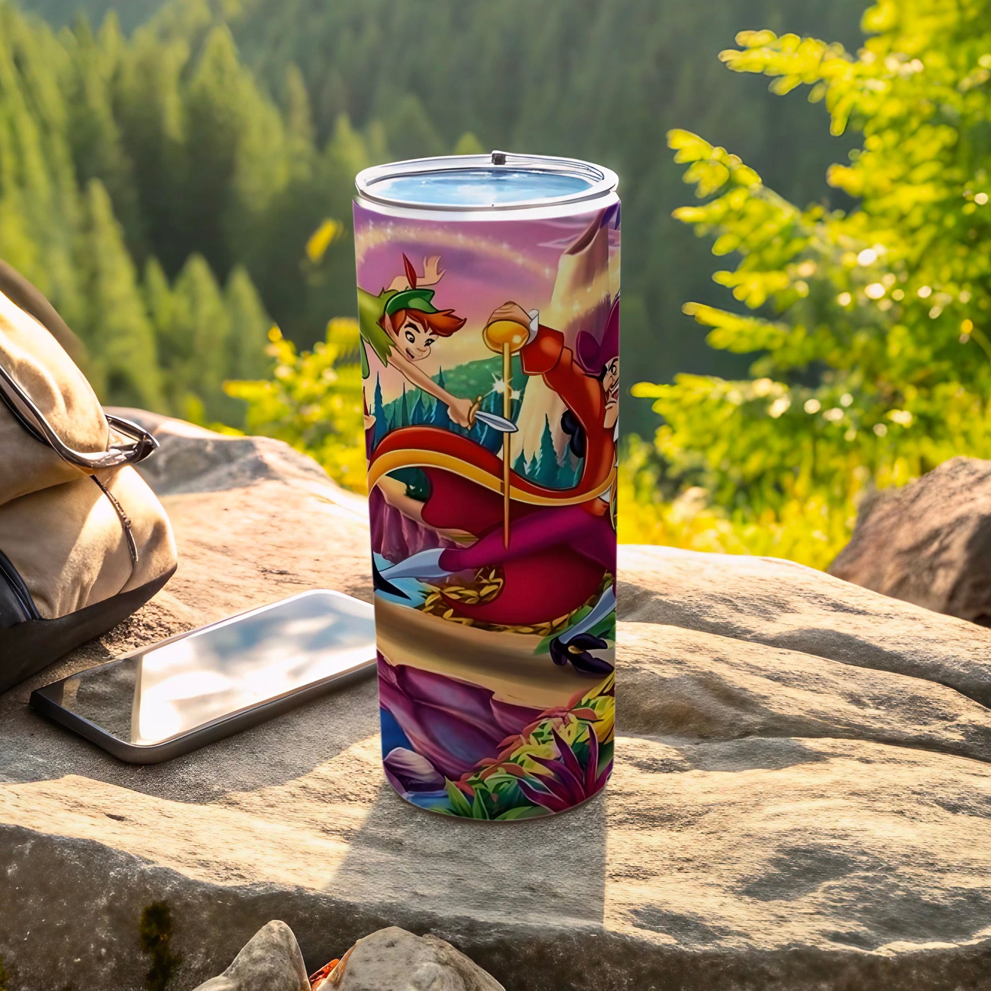 Colorful Adventure Cartoon Themed Tumbler Flask